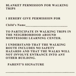 Walking permission voor school?!?